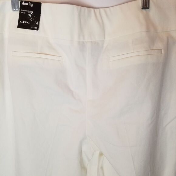 Alfani White Slim Leg‎ Tummy Control Pants Size 14 - Picture 6 of 14